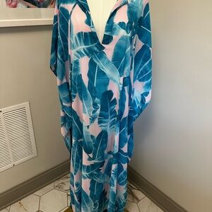 Buddy Love Pink and Teal Tropical Maxi Dress